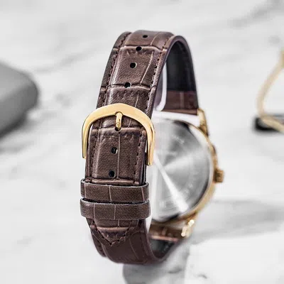 Casio Dress Series Quartz Mtp-v002gl-1b /black Brown Analog In Burgundy