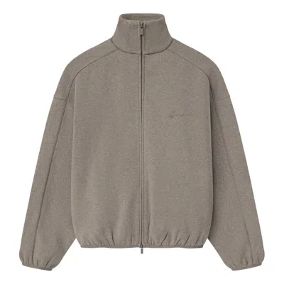 Essentials Fear Of God  Modern Fleece Track Jacket With Piping 'homestead Heather' In Gray
