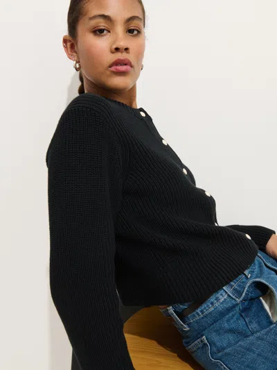 Alex Mill Greene St Cardigan In Cotton In Black
