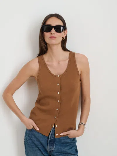 Alex Mill Louisa Vest In Cotton Cashmere In Brown