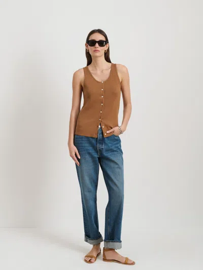 Alex Mill Louisa Vest In Cotton Cashmere In Brown
