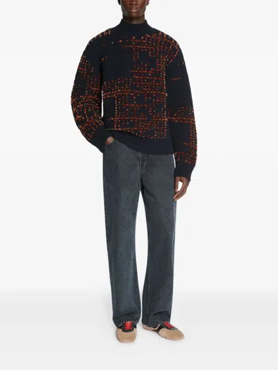Dries Van Noten Wool-blend Sweater In Blue