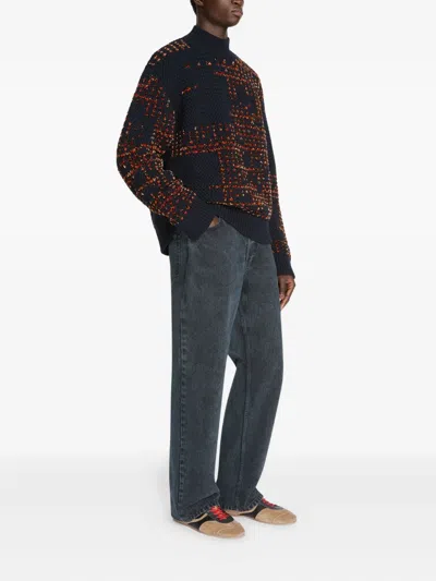 Dries Van Noten Wool-blend Sweater In Blue