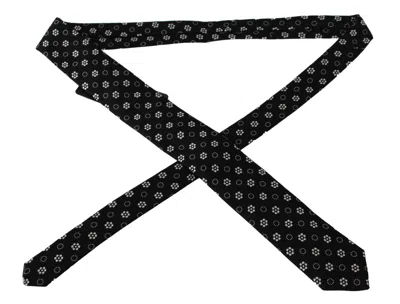 Dolce & Gabbana Black 100% Silk Floral Print Print Classic Men's Tie In Black