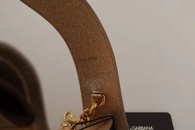 Dolce & Gabbana Gold Leather Love Patch Bag Shoulder Women's Strap In Gold