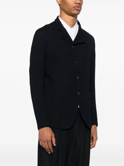 Emporio Armani Wool Single-breasted Blazer Jacket In Black