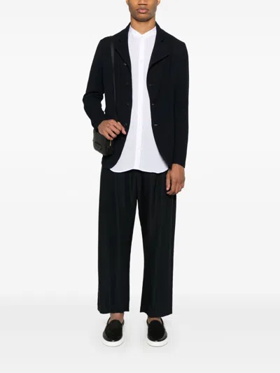 Emporio Armani Wool Single-breasted Blazer Jacket In Black