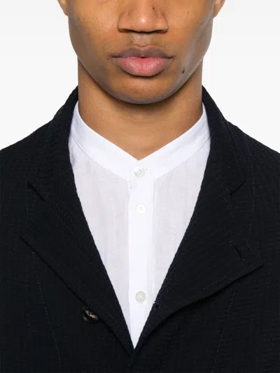Emporio Armani Wool Single-breasted Blazer Jacket In Black