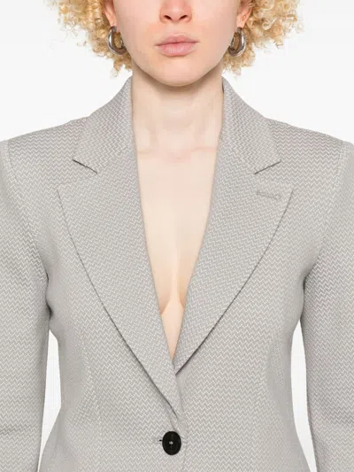 Emporio Armani Single-breasted Blazer With Flap Pockets In Gray