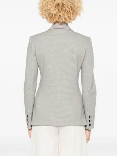 Emporio Armani Single-breasted Blazer With Flap Pockets In Gray