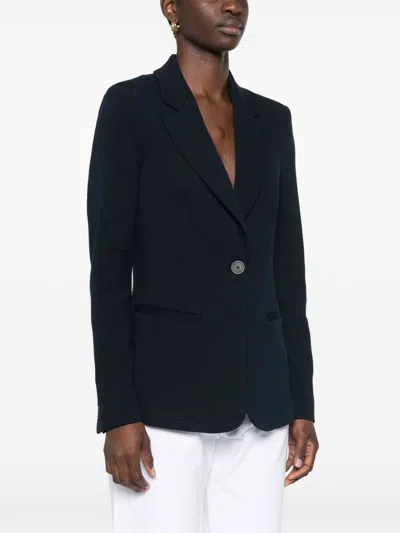 Emporio Armani Single-breasted Blazer Featuring Shoulder Pads In Black