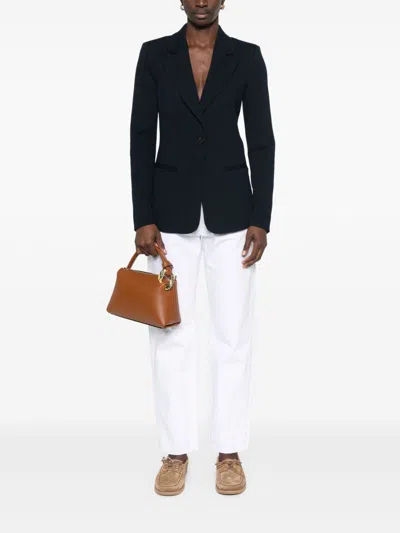 Emporio Armani Single-breasted Blazer Featuring Shoulder Pads In Black