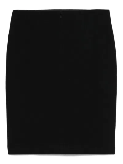 Emporio Armani Cotton Midi Skirt In Black