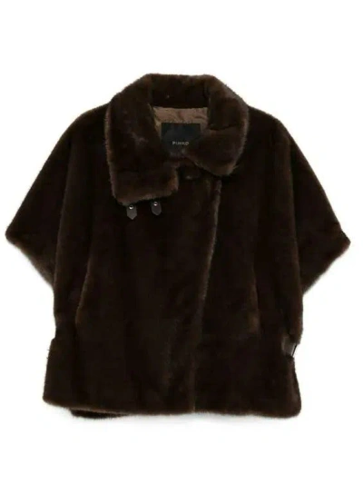 Pinko Short-sleeve Jacket In Brown