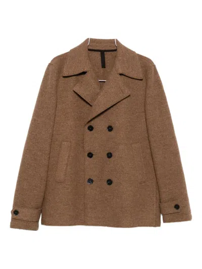 Harris Wharf London Double-breasted Short Jacket In Brown