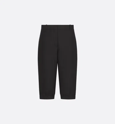 Dior Women Virgin Wool And Silk Grain De Poudre Bermuda Shorts In Black
