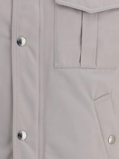 Brunello Cucinelli Waterproof Shirt Jacket With Point Collar In Neutral