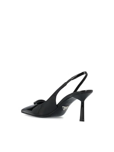 Prada Women Brushed Leather Slingback Pumps In Black