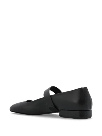Furla Buckle Round Toe Ballerina Shoes In Black