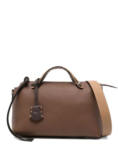 Fendi By The Way Soft Medium With Macro Top Stitching Bags In Brown
