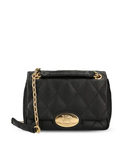 Burberry Quilted Chain Strap Crossbody Bag With Gold-tone Hardware In Black