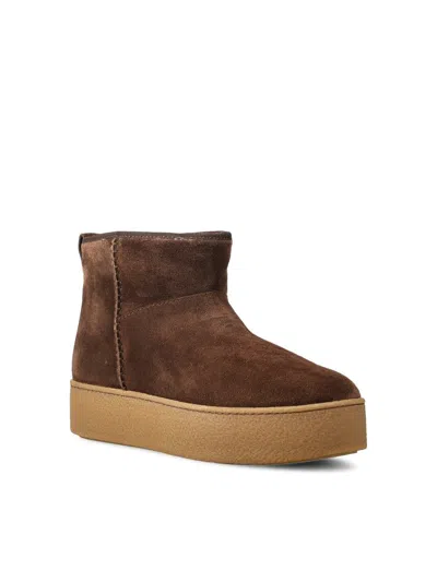 Hogan Ankle Height Platform Boots With Pull Tab In White