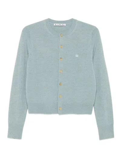 Acne Studios Grey Button Fastening Sweater In Blue