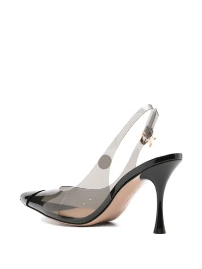 Gianvito Rossi 85 Patent Leather-trimmed Pvc Slingback Pumps In Black