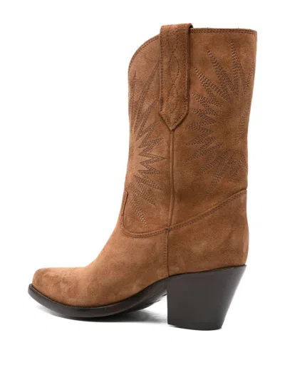 Golden Goose '70 Wish Star Low Leather Boots In Brown
