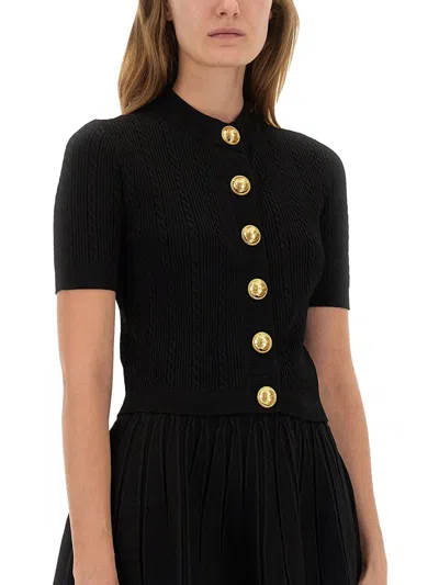 Balmain Knitted Cardigan In Black
