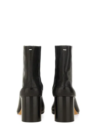 Maison Margiela Tabi High Heels Ankle Boots In Black Leather In Black