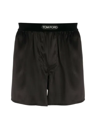 Tom Ford Silk Satin Boxer Briefs In Black