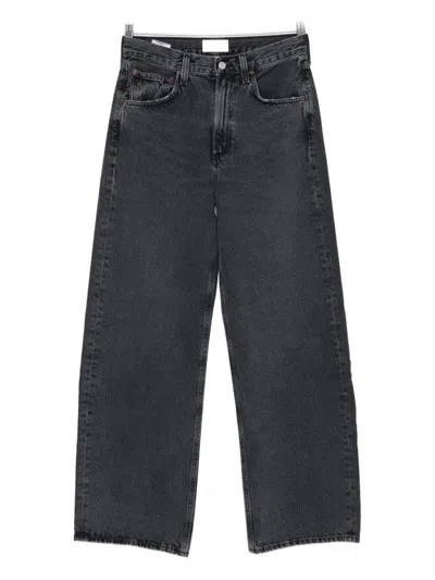 Agolde Five-pocket Pants In Black