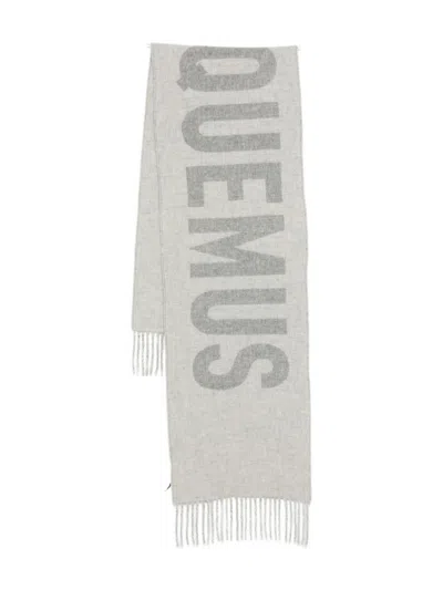 Jacquemus Wool Scarf With Logo In Gray
