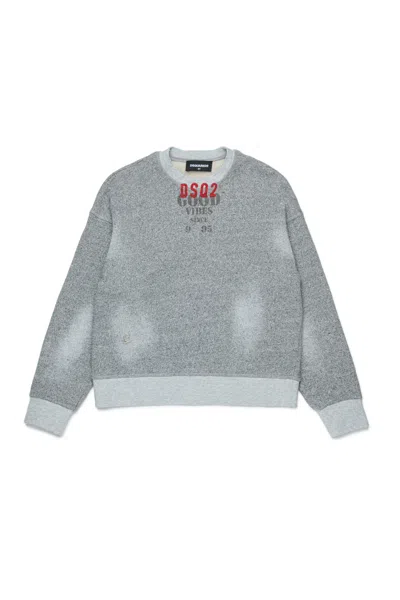 Dsquared2 Worn Effect Crewneck Sweatshirt In Gray