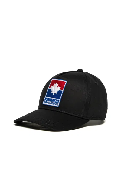 Dsquared2 Gabardine Baseball Cap With Logo Patch In Black