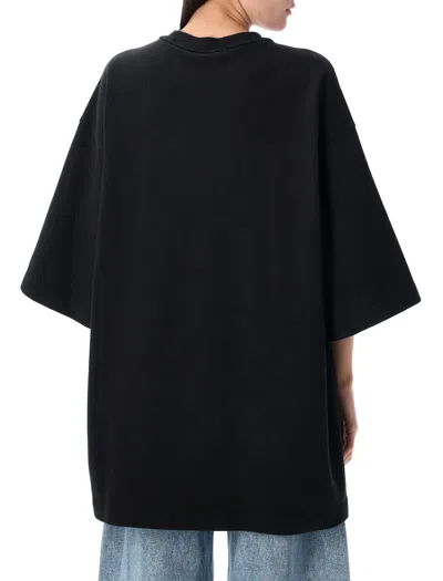 Alexander Wang Black Oversized Drop-sleeve T-shirt In Black