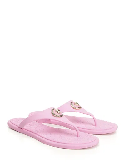 Versace Alia Sandales Plates En Caoutchouc In Pink