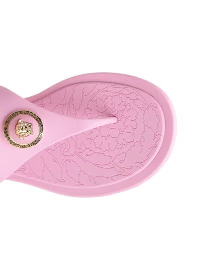 Versace Alia Sandales Plates En Caoutchouc In Pink