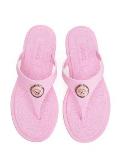Versace Alia Sandales Plates En Caoutchouc In Pink