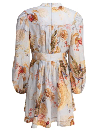 Zimmermann Ascension Plunge Mini Dress Dresses Light Blue In Blue
