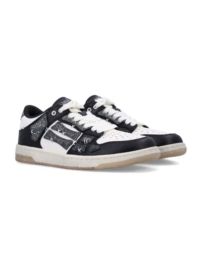Amiri Pacific Bones Bandana-print Leather Sneakers In Black