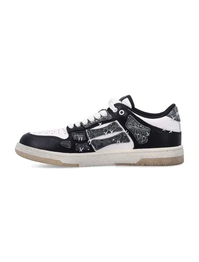 Amiri Pacific Bones Bandana-print Leather Sneakers In Black