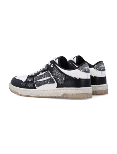 Amiri Pacific Bones Bandana-print Leather Sneakers In Black