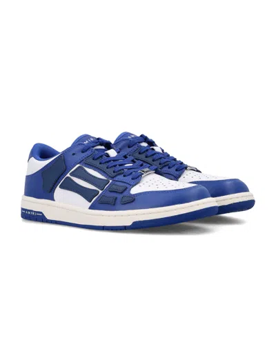 Amiri Leather Sneakers Contrast Panels In Blue