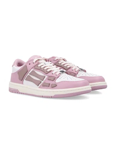 Amiri Skel Leather Low-top Sneakers In Pink