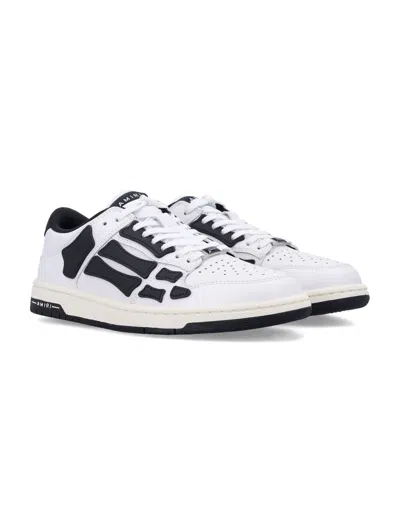 Amiri Tow-tone Leather Skel Sneakers In White