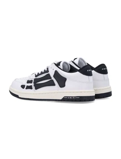 Amiri Tow-tone Leather Skel Sneakers In White