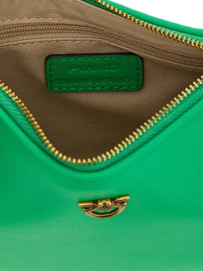 Pinko Baby Half Moon Shoulder Bag In Green