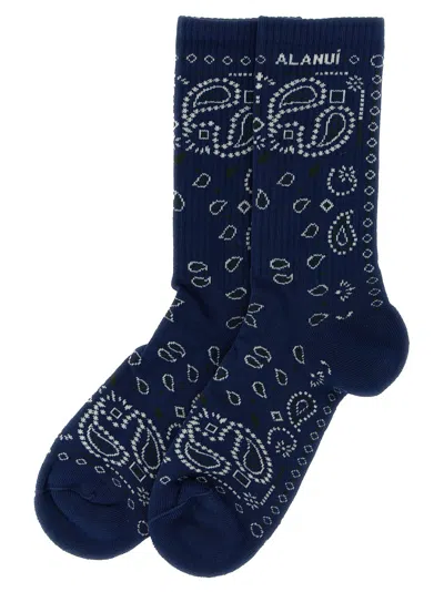 Alanui Bandana Socks In Blue